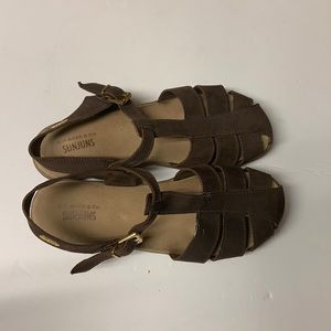 - BASS GENUINE LEATHER DARK BROWN  SANDALS